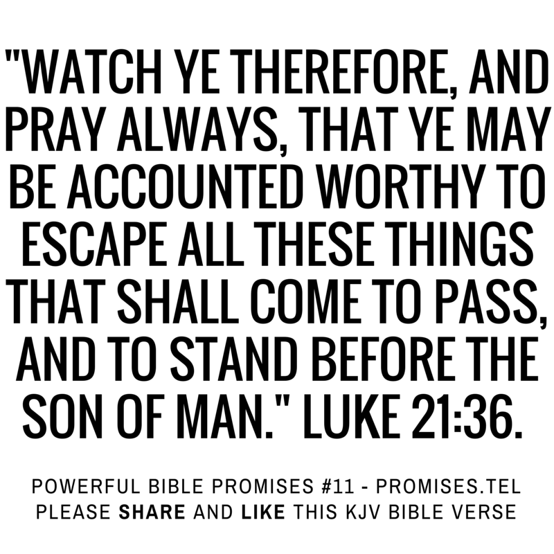 Luke 21:36. KJV Bible. Powerful Bible Promises 11.